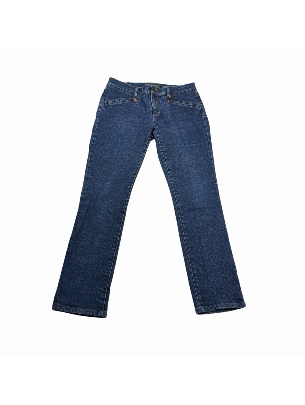 Lauren Jeans Co. Ralph Lauren Women's Dark Wash Zipper Pocket Jeans Size 8